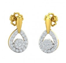 Natural Diamond Earrings 0.34 CT / 3.12 gm Gold