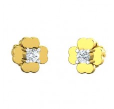Natural Diamond Earrings 0.13 CT / 2.51 gm Gold