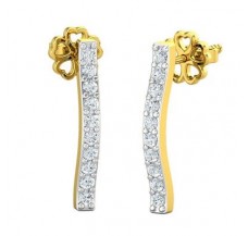 Natural Diamond Earrings 0.28 CT / 2.58 gm Gold