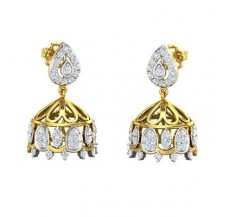 Natural Diamond Earrings 0.88 CT / 6.48 gm Gold