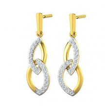 Natural Diamond Earrings 0.34 CT / 2.92 gm Gold