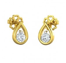 Natural Diamond Earrings 0.30 CT / 1.46 gm Gold