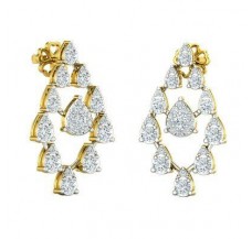 Natural Diamond Earrings 1.23 CT / 4.63 gm Gold