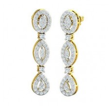 Natural Diamond Earrings 1.14 CT / 5.44 gm Gold