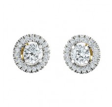 PreSet Natural Solitaire Diamond Earrings 1.06 CT / 2.40 gm Gold