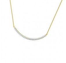 Single Line Diamond  Necklace 1.87 CT / 14.10 gm Gold