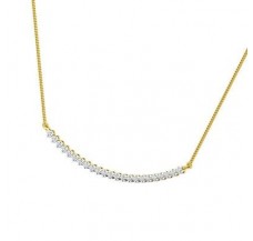 Single Line Diamond  Necklace 1.03 CT / 9.60 gm Gold