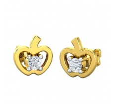 Natural Diamond Earrings 0.05 CT / 1.30 gm Gold