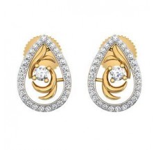 Natural Diamond Earrings 0.39 CT / 3.45 gm Gold