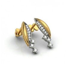 Natural Diamond Earrings 0.390 CT / 3.850 gm Gold