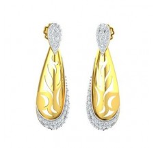 Natural Diamond Earrings 0.87 CT /  5.94 gm Gold