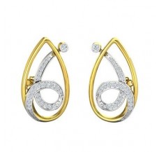 Natural Diamond Earrings 0.58 CT /  7.11 gm Gold