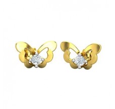 Natural Diamond Earrings 0.05 CT / 2.50 gm Gold
