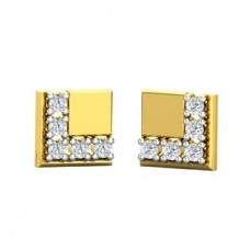 Natural Diamond Earrings 0.15 CT / 2.00 gm Gold