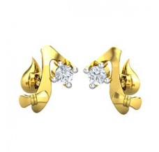 Natural Diamond Earrings 0.06 CT / 2.50 gm Gold