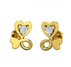 Natural Diamond Earrings 0.04 CT /  1.20 gm Gold