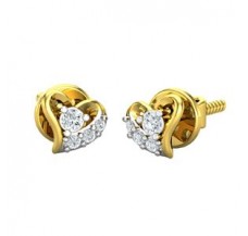 Natural Diamond Heart Earrings 0.18 CT / 1.75 gm Gold