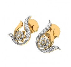 Natural Diamond Earrings 0.32 CT / 2.40 gm Gold
