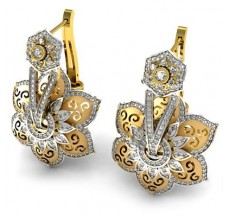 Natural Diamond Earrings 1.76 CT / 31.424 gm Gold
