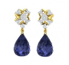 Natural Diamond & Gemstone Earrings 11.09 CT / 2.10 gm Gold
