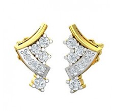 Natural Diamond Earrings 0.34 CT / 2.58 gm Gold