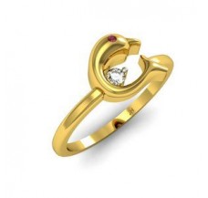 Natural Diamond & Gemstone Ring 0.055 CT / 2.77 gm Gold
