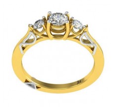 Natural Diamond Ring 0.35 CT / 2.50 gm Gold