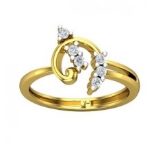 Natural Diamond Ring 0.18 CT / 2.55 gm Gold