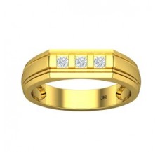 Natural Diamond Band for Men 0.19 CT / 6.66 gm Gold