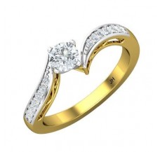 PreSet Natural Solitaire Diamond Ring 0.45 CT / 2.90 gm Gold