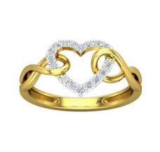Natural Diamond Heart Ring 0.20 CT / 2.65 gm Gold