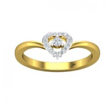 Natural Diamond Heart Ring 0.16 CT / 2.40 gm Gold