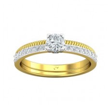 PreSet Natural Solitaire Diamond Ring 0.49 CT / 3.16 gm Gold