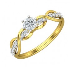 PreSet Natural Solitaire Diamond Ring 0.41 CT / 2.55 gm Gold