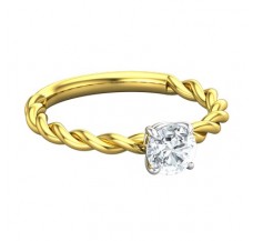 PreSet Natural Solitaire Diamond Ring 0.33 CT / 2.50 gm Gold