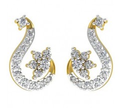 Natural Diamond Earrings 0.49 CT / 2.70 gm Gold