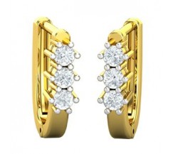 Natural Diamond Earrings 0.24 CT / 3.75 gm Gold