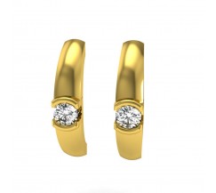Natural Diamond Earrings 0.12 CT / 2.20 gm Gold