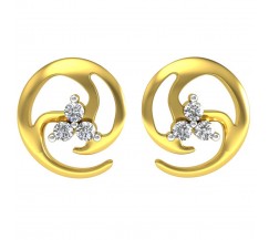 Natural Diamond Earrings 0.21 CT / 3.55 gm Gold