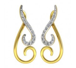 Natural Diamond Earrings 0.22 CT / 3.85 gm Gold