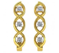 Natural Diamond Earrings 0.42 CT / 6.30 gm Gold