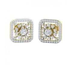 Natural Diamond Earrings 1.37 CT / 5.19 gm Gold
