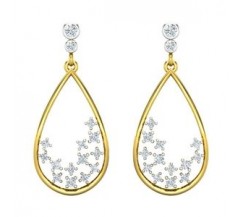Natural Diamond Earrings 0.54 CT / 4.82 gm Gold