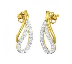 Natural Diamond Earrings 0.36 CT / 2.55 gm Gold