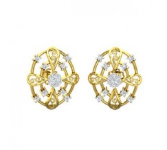 Natural Diamond Earrings 0.40 CT / 4.00 gm Gold