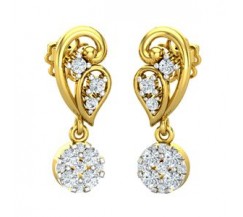 Natural Diamond Earrings 0.40 CT / 3.13 gm Gold
