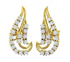 Natural Diamond Earrings 0.38 CT / 3.31 gm Gold