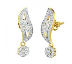 Natural Diamond Earrings 0.69 CT / 3.44 gm Gold