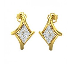 Natural Diamond Earrings 0.36 CT / 2.98 gm Gold