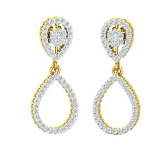 Natural Diamond Earrings 0.69 CT / 5.35 gm Gold
